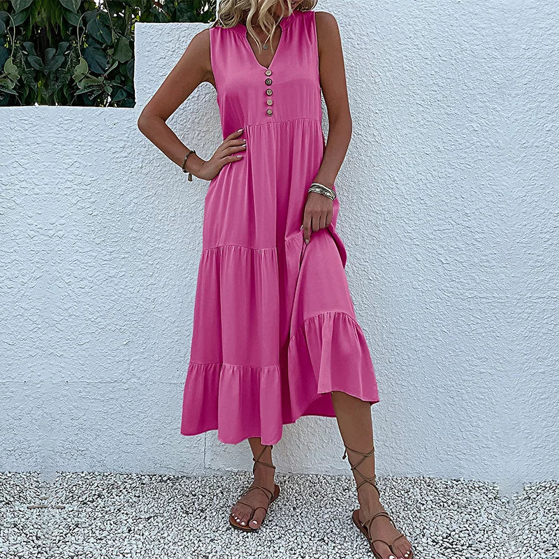 Alma l Luftig Maxi Kjole med Tidløs Elegance l Vanero