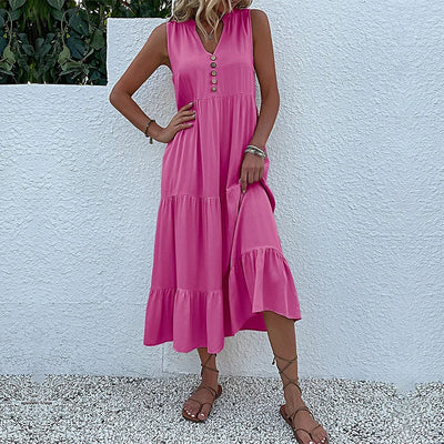 Alma l Luftig Maxi Kjole med Tidløs Elegance l Vanero