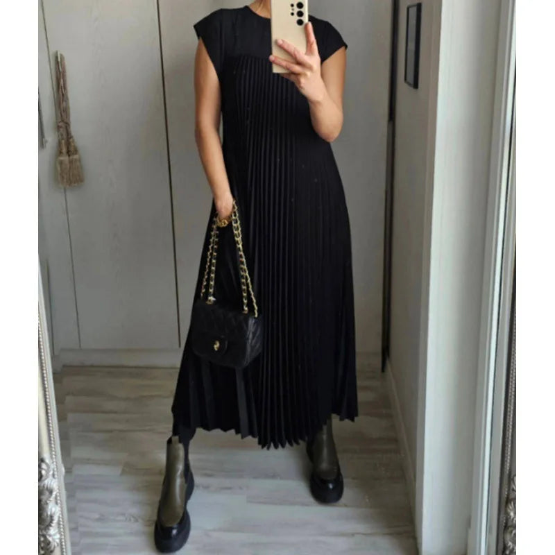 Tamara | Elegant Plisseret Maxikjole l Vanero