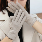 Vinterhandsker Cashmere | Elastisk Pasform Touchscreen Handsker | Touch-Kompatible Fingerspidser til Vinterbrug & Hverdagsbrug | Vanero
