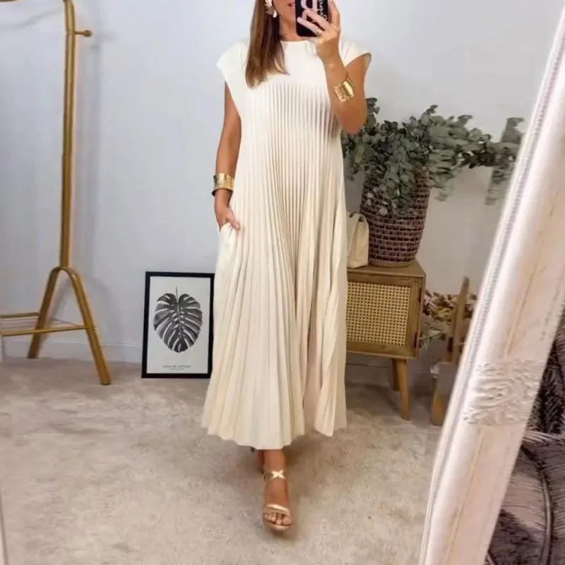 Tamara | Elegant Plisseret Maxikjole l Vanero