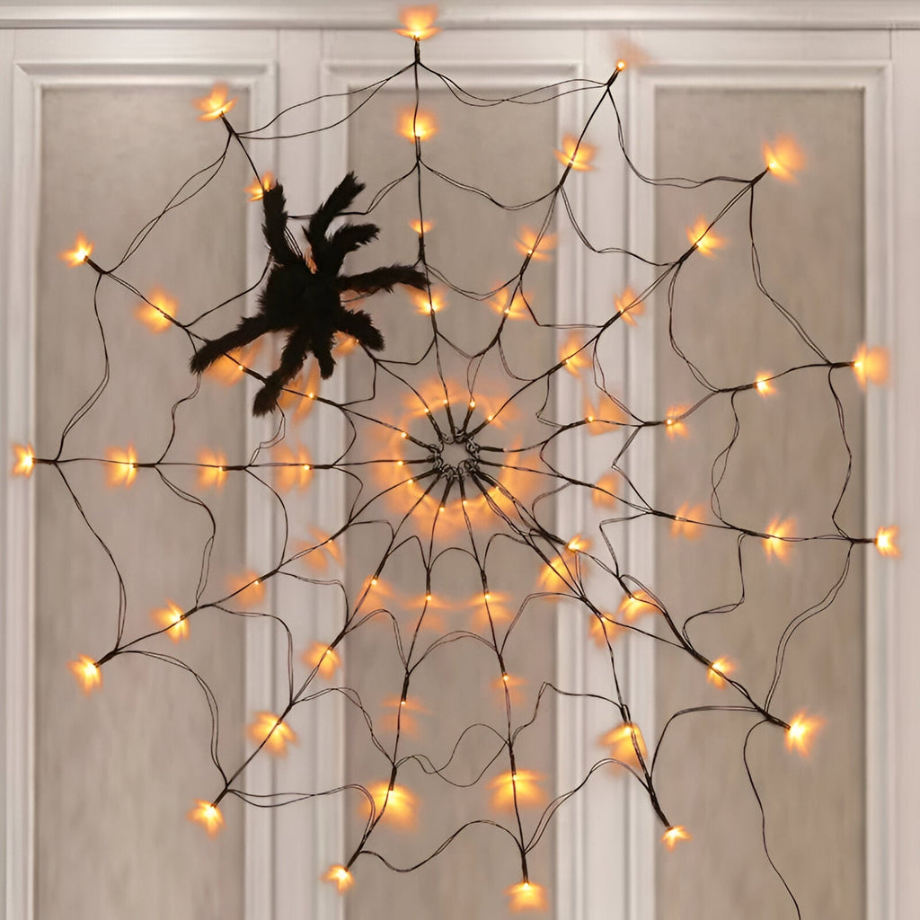 LED Spindelvævslys | USB-Drevet Varm Hvid Belysning | Hængende Halloween-Dekoration Til Fester, Vinduer & Udstillinger | Vanero