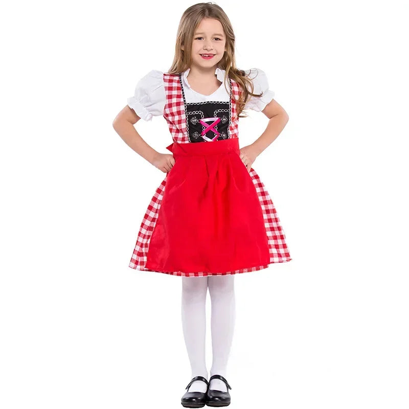 Børn Oktoberfest Kostume | Traditionelt Bayern Dirndl kjole | Vanero