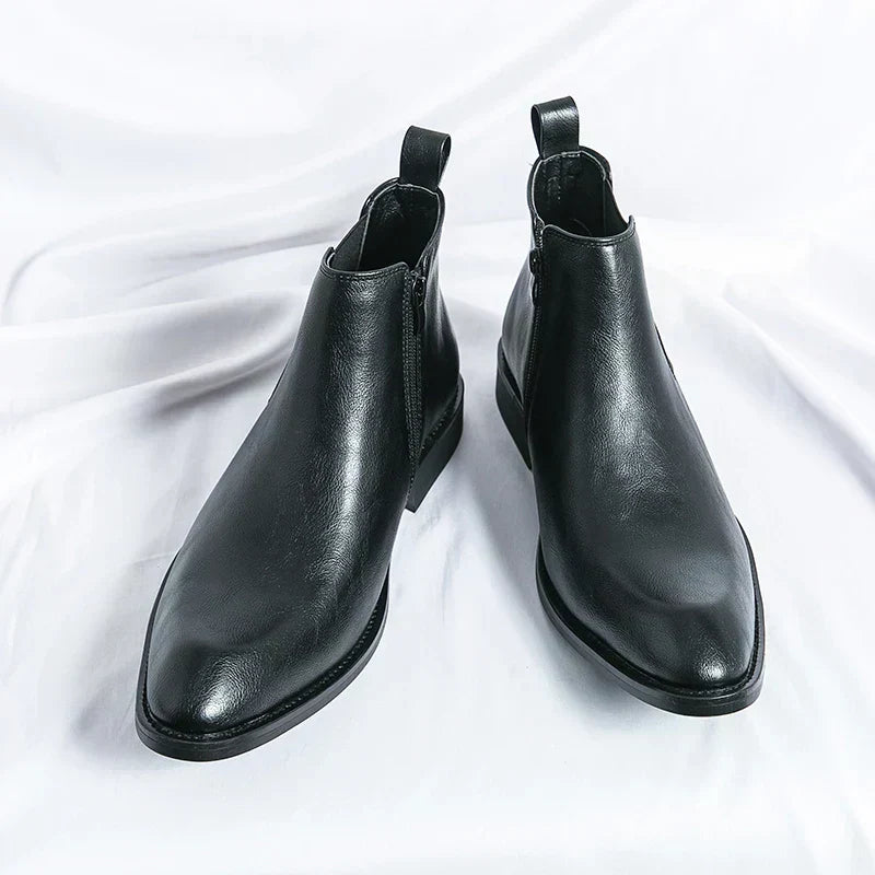 Cooper Læderkonstruktion | Regular Fit Chelsea-Støvler | Lynlåslukning til Hverdagsbrug & Formelle Outfits | Vanero