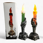 Skelethånd LED-Lys | Flakkende Flammeeffekt & Batteridrevet Design | Halloween Borddekoration Til Hjemmet & Temafester | Vanero
