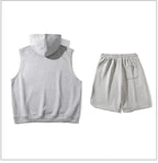 Herresæt Polyesterblanding | Relaxed Fit Skjorte & Shorts Sæt | Kortærmet Design til Hverdagsbrug & Fritidsaktiviteter | Vanero