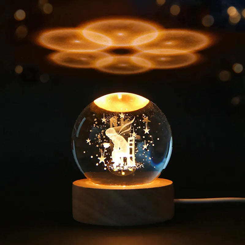 Natlampe | Glaskugle Lampe | USB Stemningsbelysning | Vanero