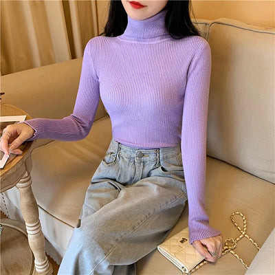 Ribstrikket l Rullekrave Bluse | Vanero