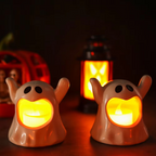 Halloween Spøgelse LED Lampe | Batteridrevet Plastdekoration | Til Indendørs Sæsonudsmykning | Vanero