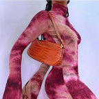 Dame Sommerkjole Polyester | Afslappet Pasform Kjole | Tie-Dye Mønster og Sommerfugleærmer til Hverdags- og Fritidsbrug | Vanero