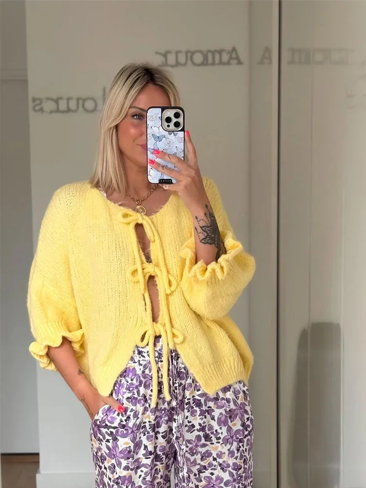 Noelia | Strikket Vest Ultimativ Komfort Gul | Vanero