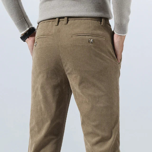 Herre Fløjlsbukser Tekstureret Corduroy | Regular Fit Fritidsbukser | Alsidigt Design Til Hverdag & Formelle Anledninger | Vanero