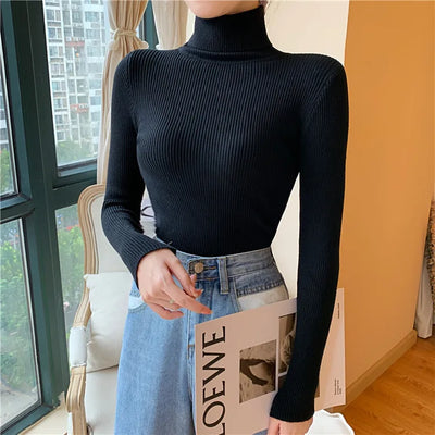 Ribstrikket l Rullekrave Bluse | Vanero
