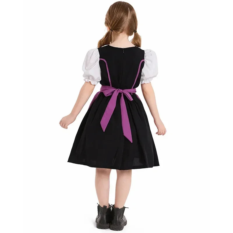 Børne Oktoberfest Dirndl Kjole | Med forklæde og snøring | Vanero