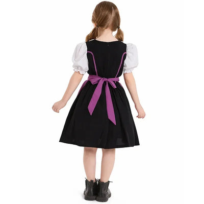 Børne Oktoberfest Dirndl Kjole | Med forklæde og snøring | Vanero