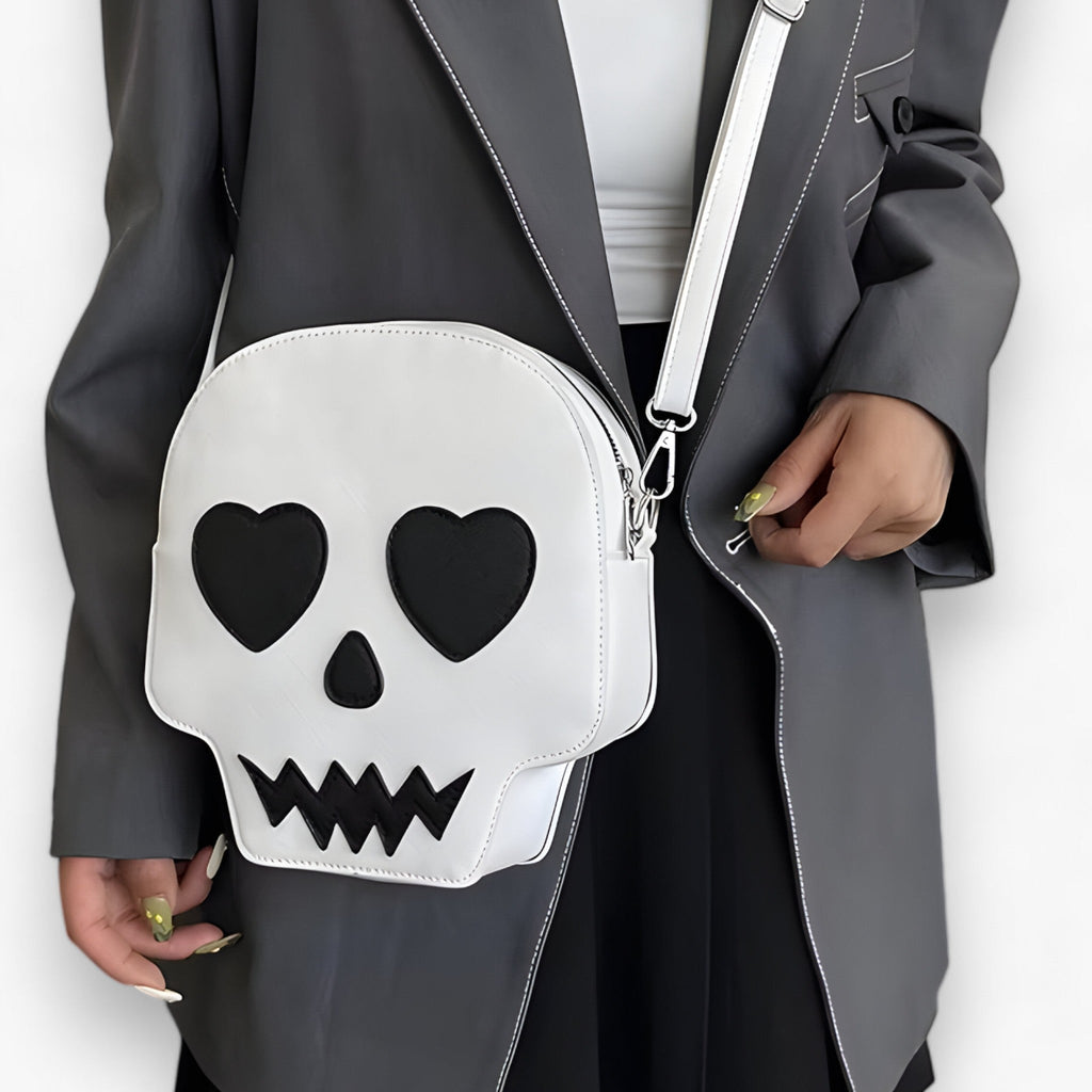 Spøgelse Crossbody Taske i PU | Justerbar Skulderrem | Halloween-Inspireret Håndtaske Til Casual & Kostumebrug | Vanero