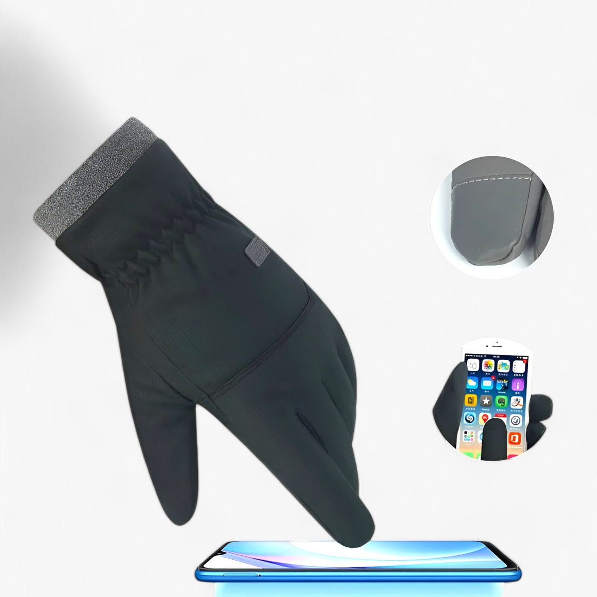 Herre Vinterhandsker | Touchscreen-Kompatible Fingre & Struktureret Greb | Handsker Til Skiløb, Snowboarding & Udendørs Brug | Vanero