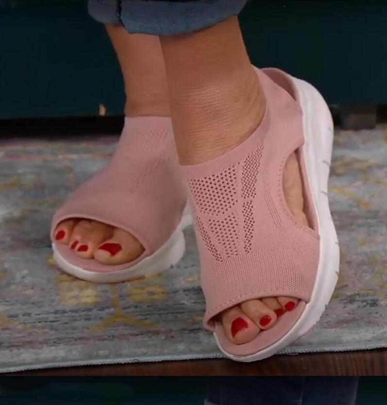 Dame Sandaler | Slip-On Åbent Design Sandaler | Elastisk Justerbar Overdel til Hverdagsbrug & Fritidsaktiviteter | Vanero