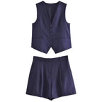Dame Sommersæt Med Ærmeløs Top | Matchende Shorts I Løstsiddende Pasform | Varme Dage | Vanero