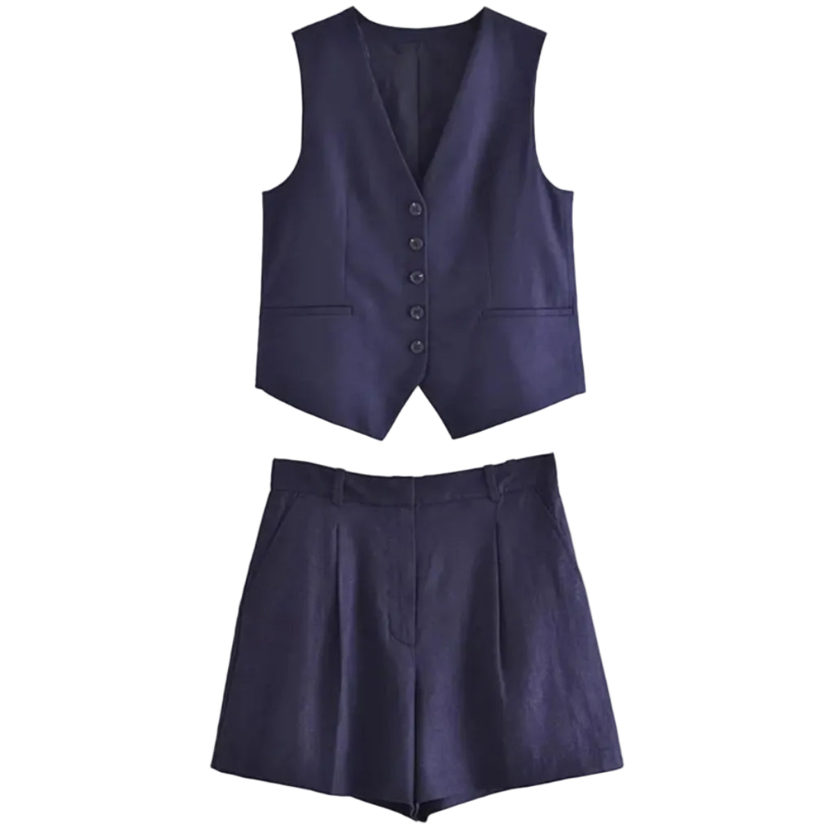 Dame Sommersæt Med Ærmeløs Top | Matchende Shorts I Løstsiddende Pasform | Varme Dage | Vanero