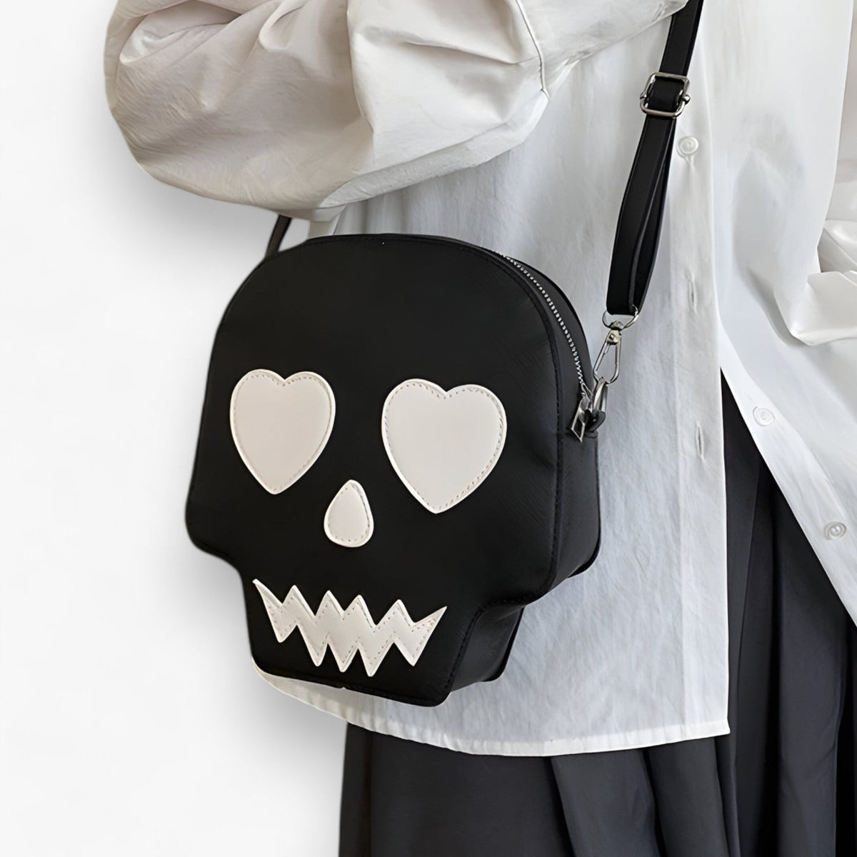Spøgelse Crossbody Taske i PU | Justerbar Skulderrem | Halloween-Inspireret Håndtaske Til Casual & Kostumebrug | Vanero