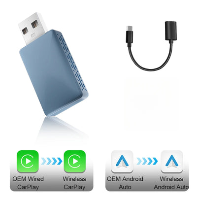 Carplay Car Play Android Auto Wireless Adapter | Smart AI Box USB Dongle Til Toyota Volvo | Vanero