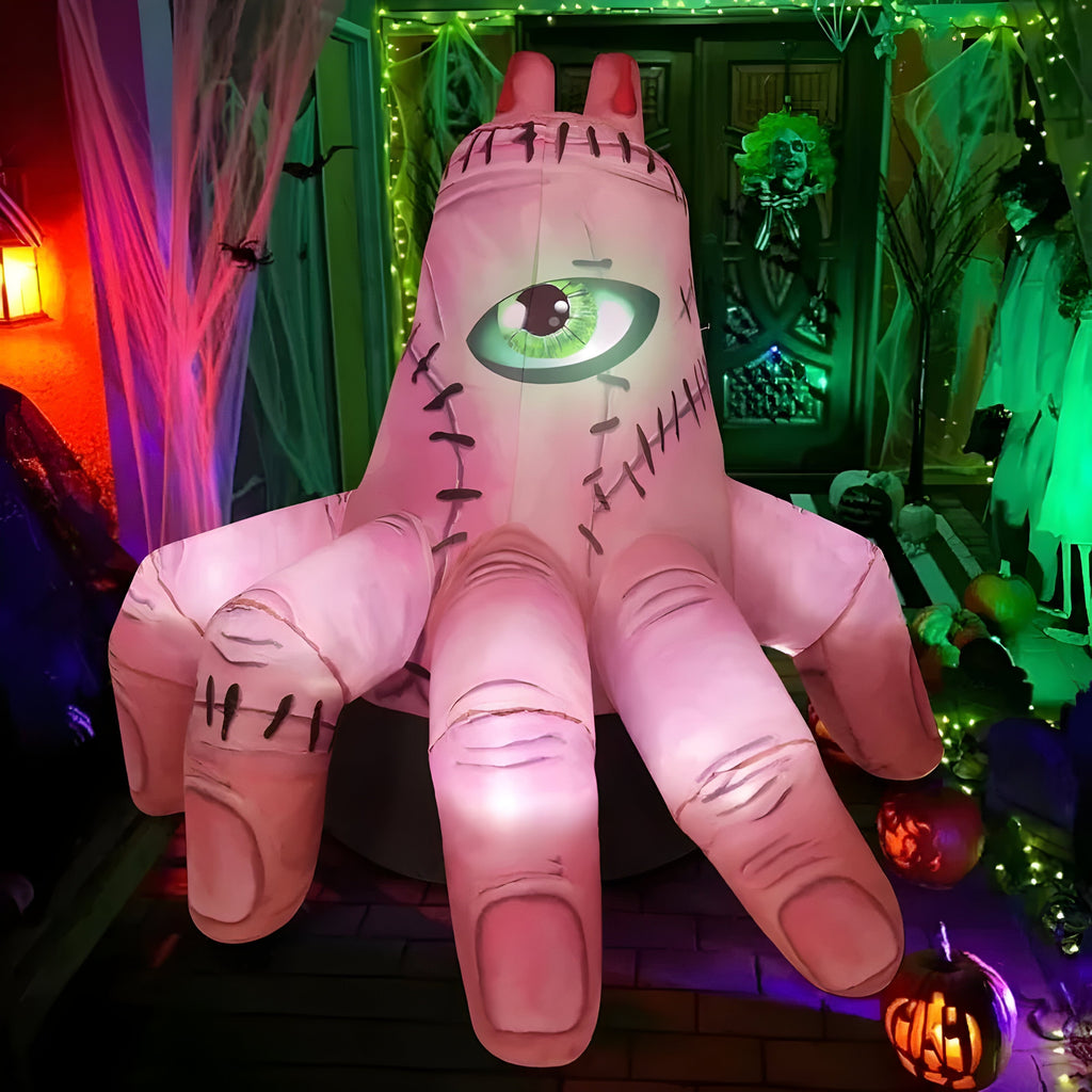 Oppustelig Halloween Spøgelseshånd | LED-Belysning & Oppusteligt Design | Havedekoration Til Halloween, Fester & Sæsonudsmykning | Vanero