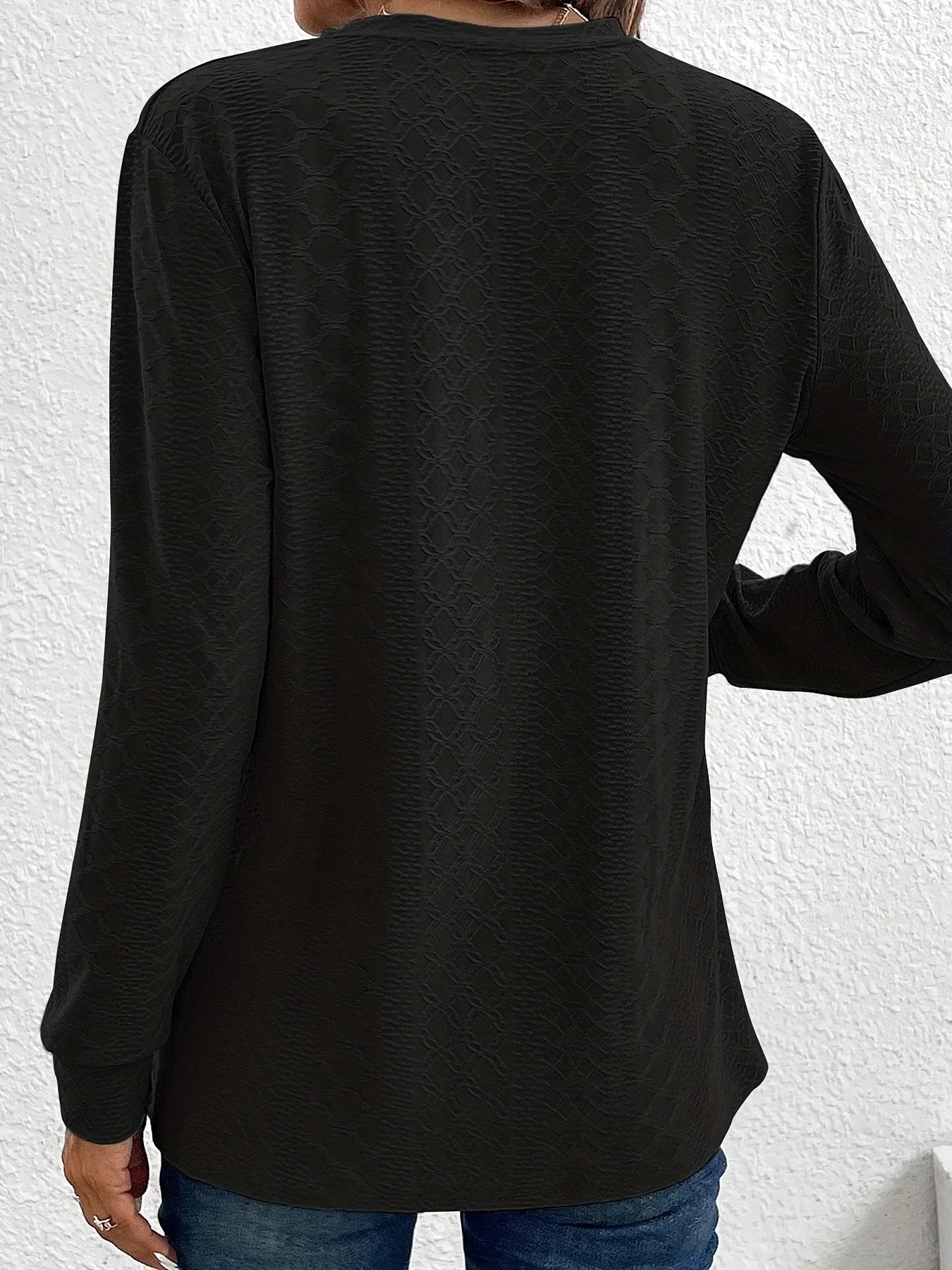 Damebluse Bomulds-Polyesterblanding | Regular Fit Bluse Med Knaplukning | Struktureret Design til Hverdagsbrug & Formelle Anledninger | Vanero
