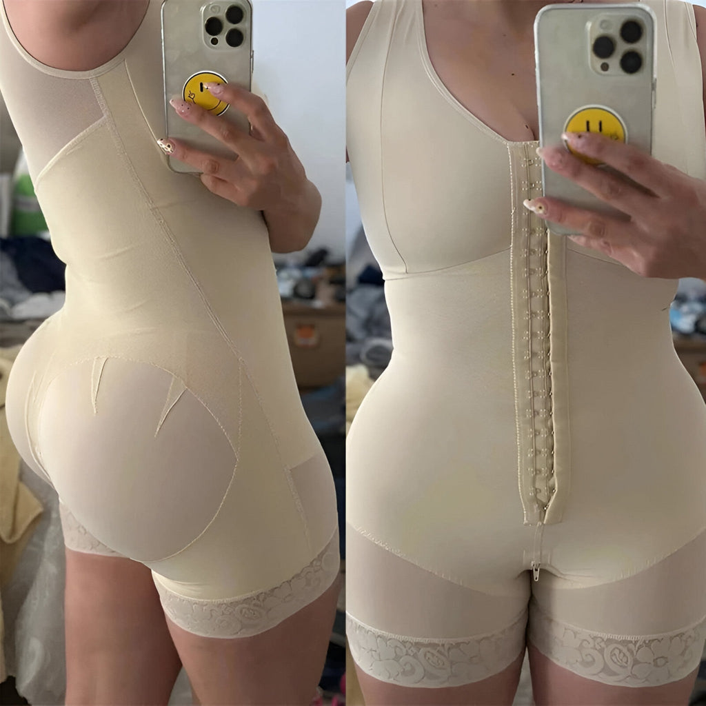 Shapewear-Bodysuit Til Dame | Kompressionspaneler & Korset-Inspireret Design | Sort Baselayer Til Hverdagsbrug | Vanero