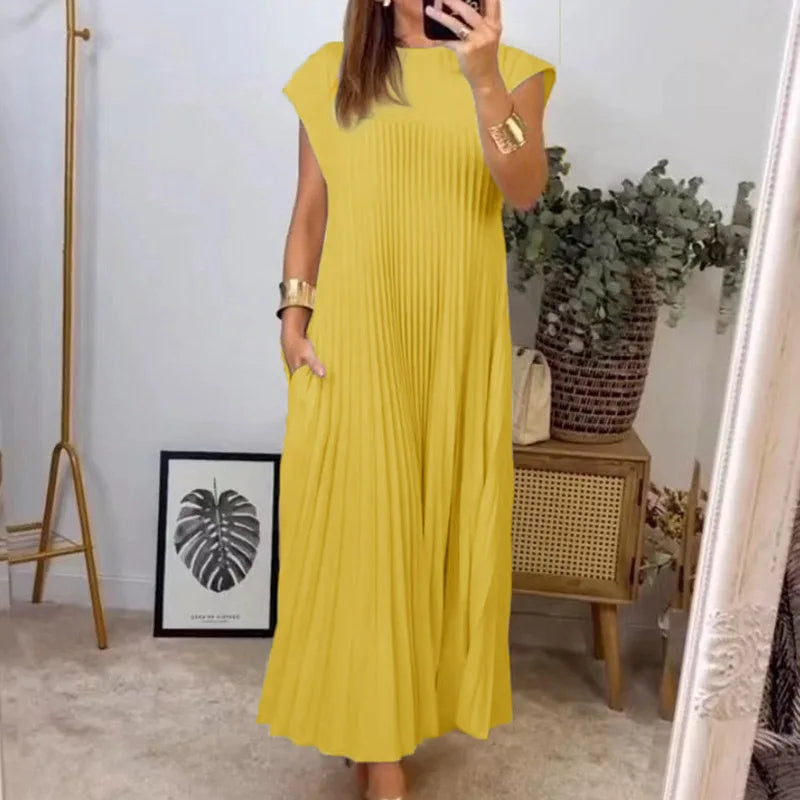 Tamara | Elegant Plisseret Maxikjole l Vanero