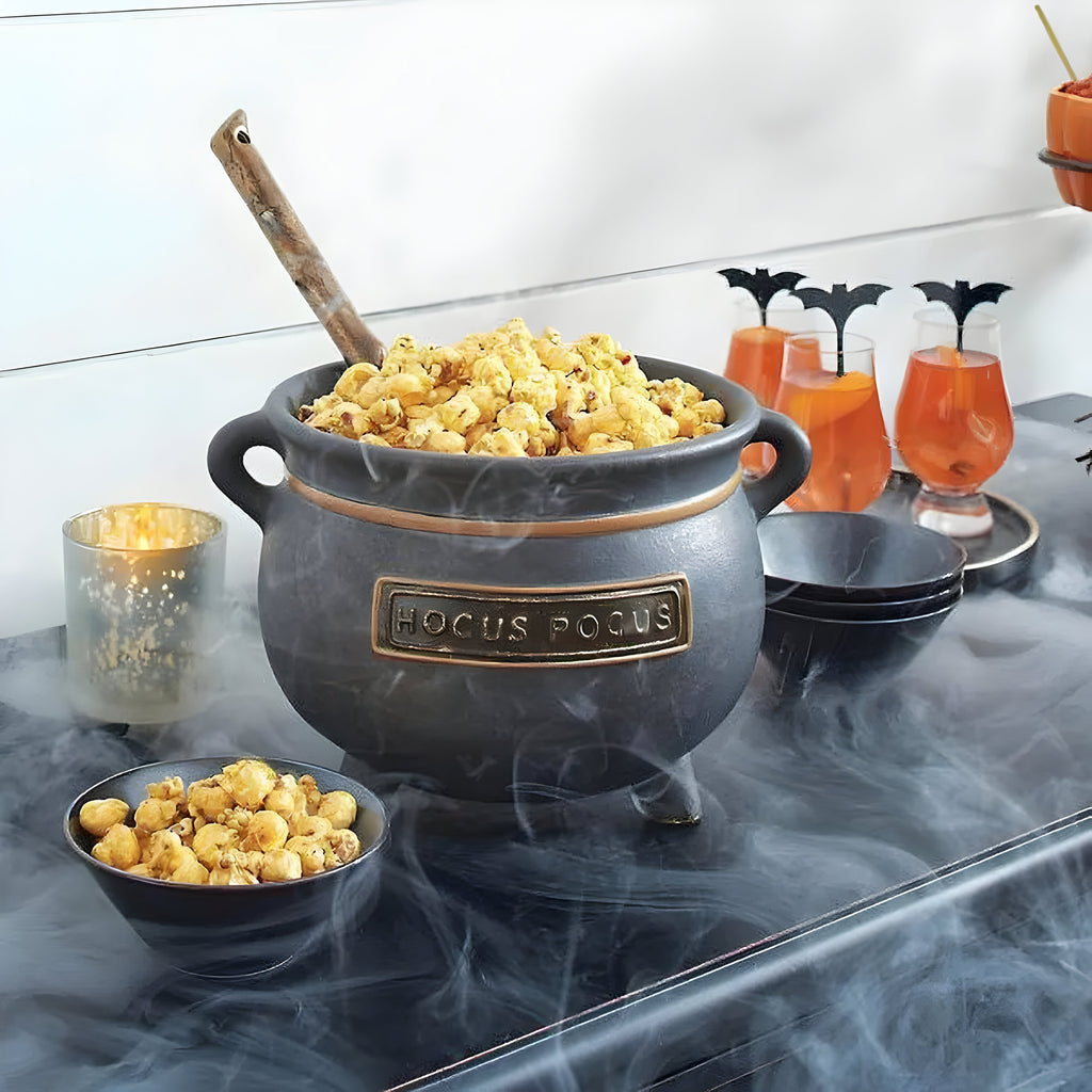 Kedel Serveringsskål | Stor Kapacitet & Halloween-Design | Bordskål Til Snacks, Godbidder, Temafester & Sæsondekoration | Vanero