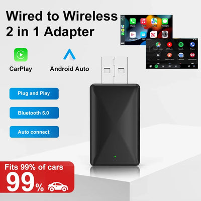 Carplay Car Play Android Auto Wireless Adapter | Smart AI Box USB Dongle Til Toyota Volvo | Vanero