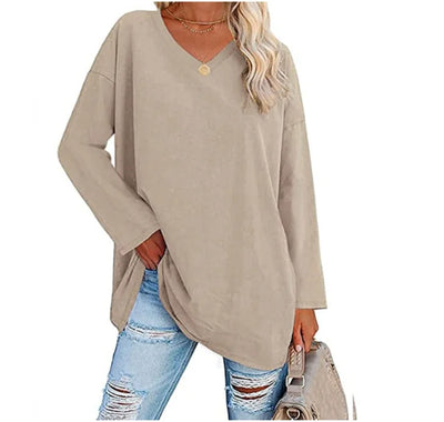 Oversized l V-Hals Langærmet Trøje | Vanero