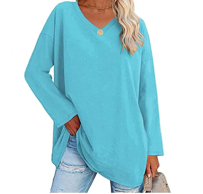 Oversized l V-Hals Langærmet Trøje | Vanero