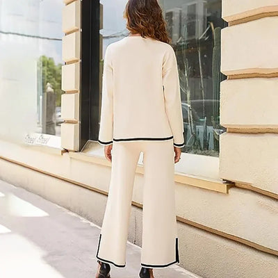Beige Todelt Outfit | Polyester | Elegant & Hyggeligt l Vanero