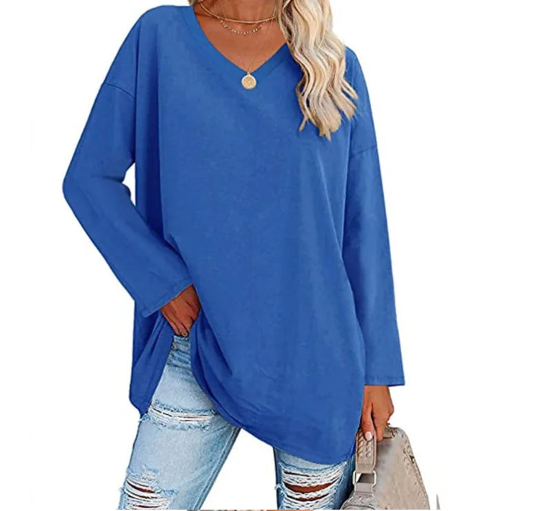Oversized l V-Hals Langærmet Trøje | Vanero