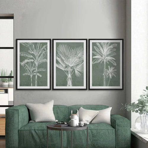 Botanisk Vægplakat | Tropisk Løvmotiv uden Ramme | Vægdekoration til Hjemmet | Vanero