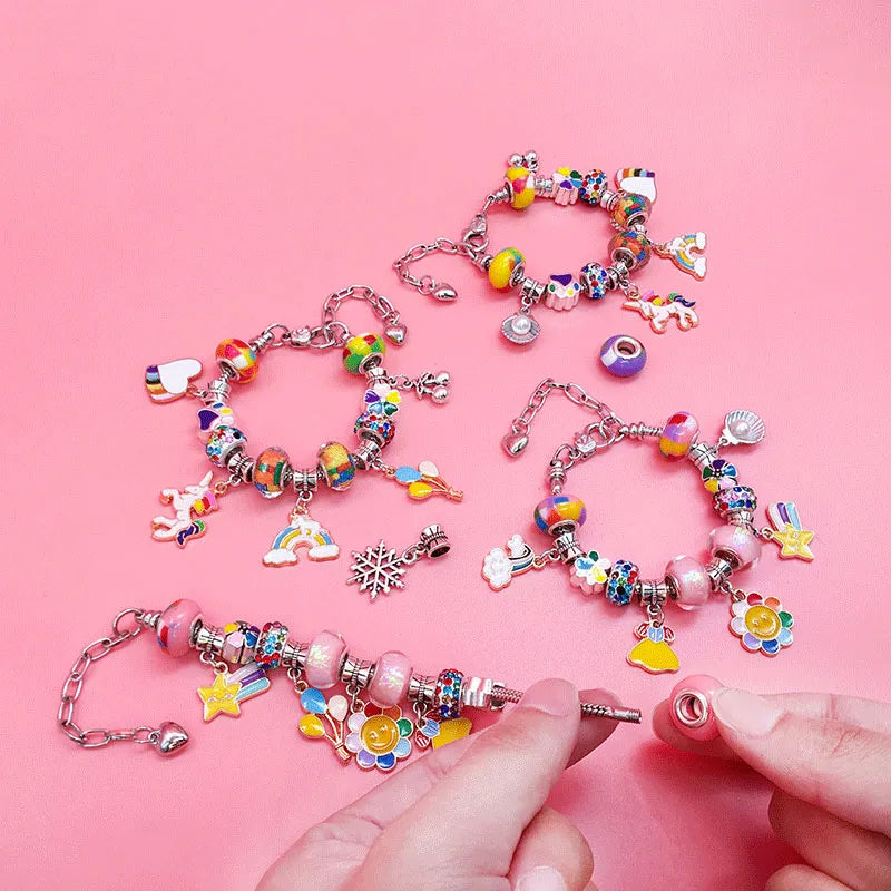 Smykkefremstillingssæt Metal | DIY Armbåndssæt med Charms og Perler | Kreativ Hobbyaktivitet | Vanero