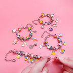 DIY Charm Armbåndssæt Sølvfarvede Komponenter | Justerbart Smykkefremstillingssæt | Perler & Charms Til Kreative Smykkeprojekter | Vanero
