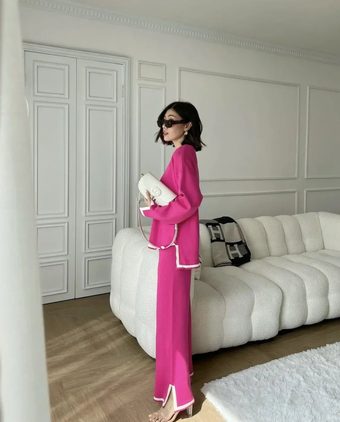 Beige Todelt Outfit | Polyester | Elegant & Hyggeligt l Vanero