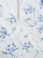 Ravikna Let Tekstilmateriale | Regular Fit Minikjole | Blomsterprint & Flæsedetaljer til Hverdagsbrug & Arrangementer | Vanero