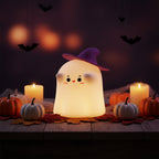 Spøgelse & Græskar LED-Nattelys | Genopladeligt Design | Dekorativ Sengelampe Til Halloween & Sæsonudsmykning | Vanero