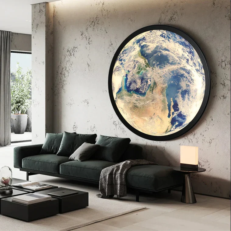Lunara | LED Væglampe til Senge med Jord en Måne Design | Vanero
