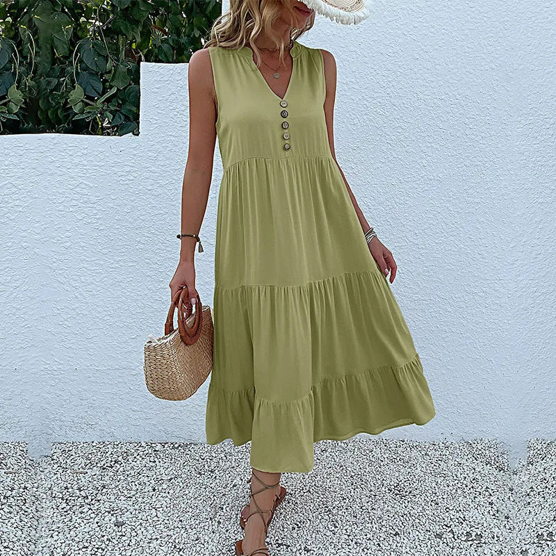 Alma l Luftig Maxi Kjole med Tidløs Elegance l Vanero