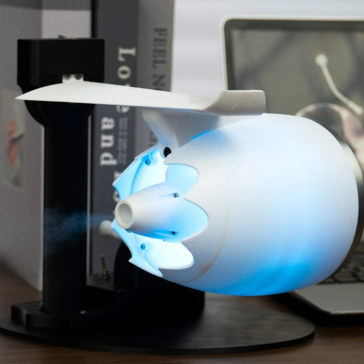 Luftfugter | Turbo Ventilator Luftfugter Med RGB-Lys Og Genopladelig Mulighed | Bordmodel Til Indendørs Brug | Vanero