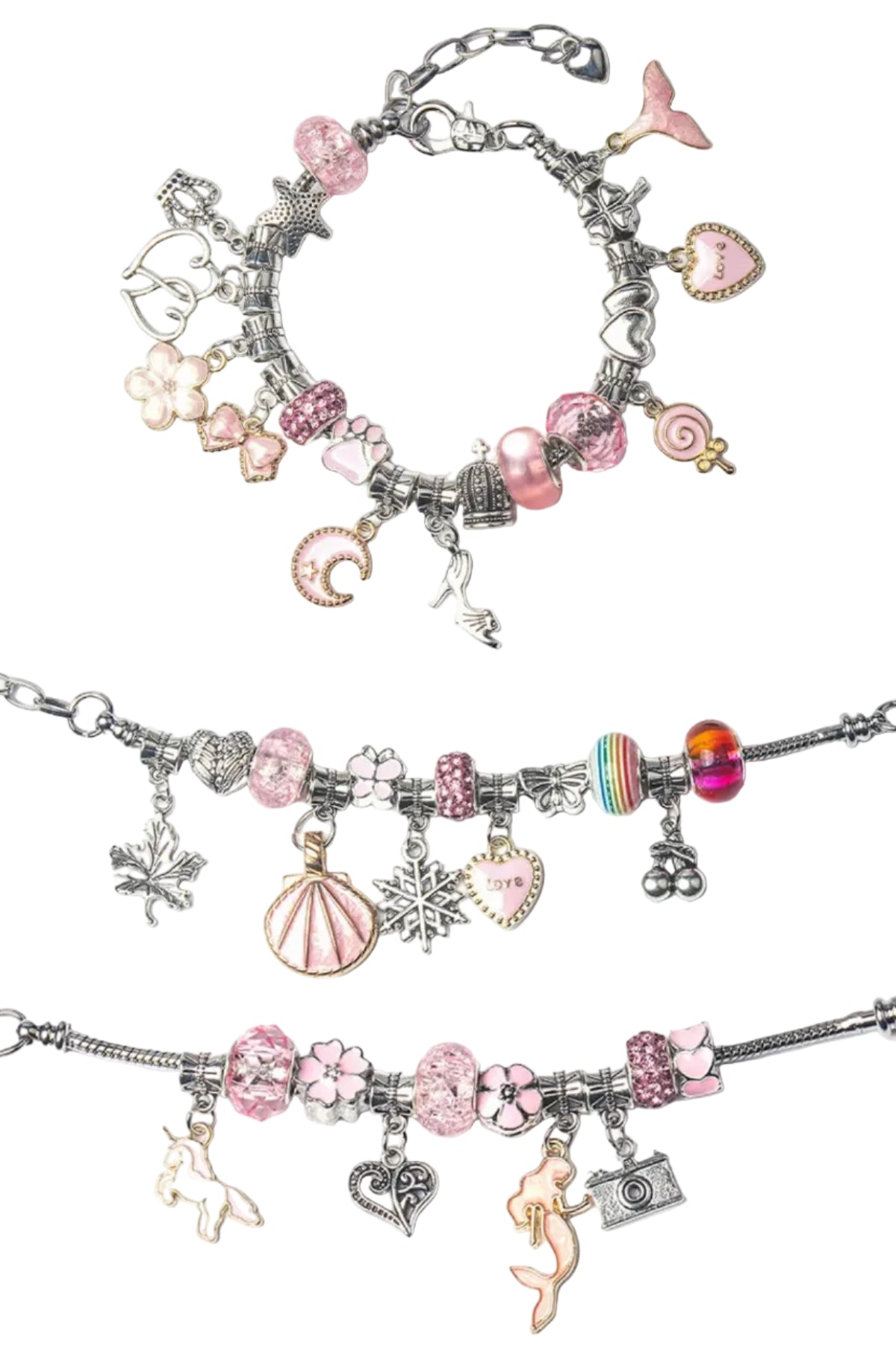 Smykkefremstillingssæt Metal | DIY Armbåndssæt med Charms og Perler | Kreativ Hobbyaktivitet | Vanero