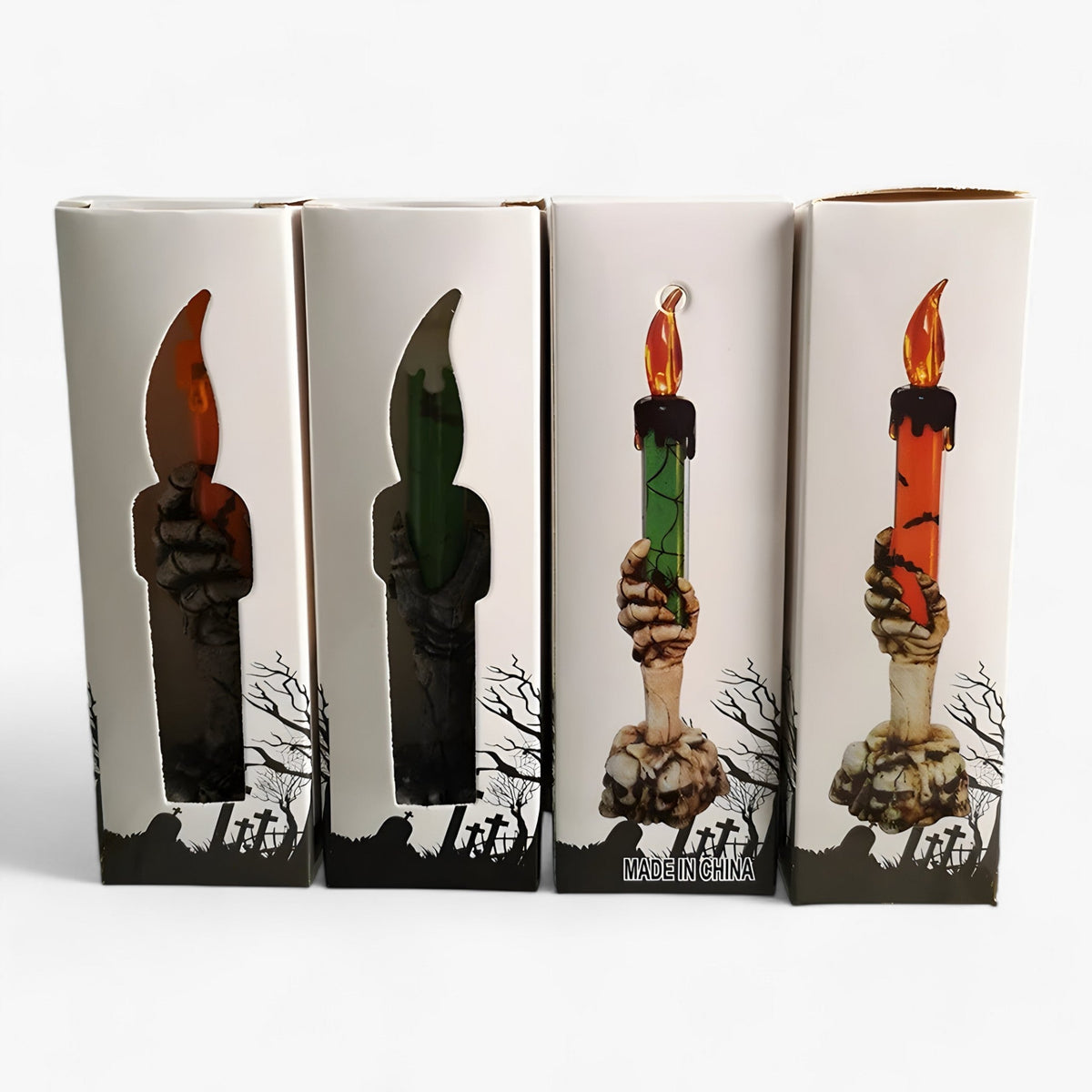 Skelethånd LED-Lys | Flakkende Flammeeffekt & Batteridrevet Design | Halloween Borddekoration Til Hjemmet & Temafester | Vanero