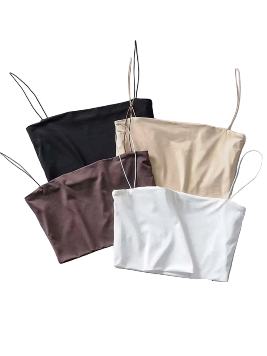 Dame Top Elastisk Tekstilblanding | Regular Fit Top med Spaghettistropper | Basisdesign til Hverdagsbrug & Fritidsaktiviteter | Vanero
