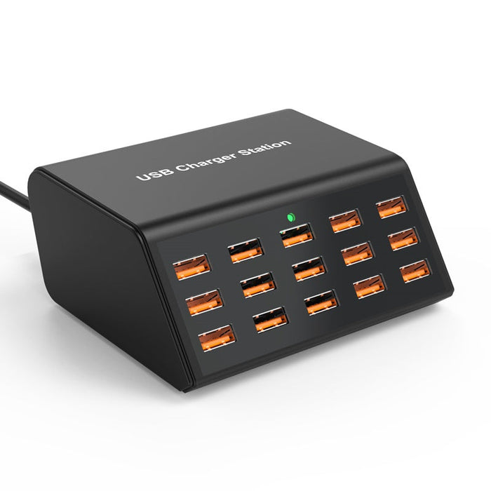 12-Port USB Ladestation | Multi-Enheds Bordoplader Med Organiseret Opladning | Hjem Kontor & USB-Enheder | Vanero
