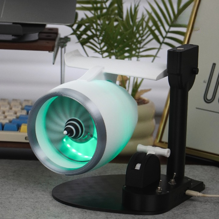 Luftfugter | Turbo Ventilator Luftfugter Med RGB-Lys Og Genopladelig Mulighed | Bordmodel Til Indendørs Brug | Vanero